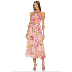Rococo Sand - Leona Midi Dress / pink and peach